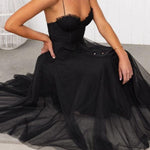 Modern-day Princess Chiffon Suspenders Party Maxi Dress