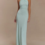 Slinky Halter Maxi Dress - Lagoon