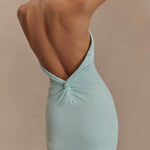 Slinky Halter Maxi Dress - Lagoon