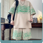 KZZ Trendy letter print short-sleeved menswear