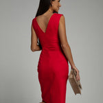 Maud™ | Elegant Dress with V-Neck and Slit