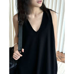 Women's Deep V Neck Asymmetric Curved Balloon Dress