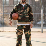 KZZ Men's two-piece camouflage tracksuit