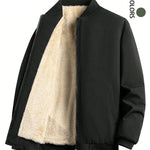KZZ Men's solid color zip-up turtleneck warm coat