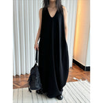 Women's Deep V Neck Asymmetric Curved Balloon Dress