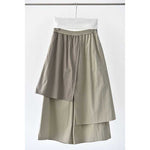 Womenâ€˜s Irregular Color-blocked Faux Two-piece Casual Skirt Pants