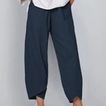 Solid Color Simple Casual Ankle Pants