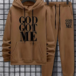 KZZ Casual hoodie and sweatpants set - fleece lining