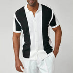 Palazzo Knit Polo Shirt