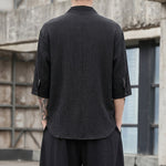 Vintage Ice Silk Loose Zen Clothes Half Sleeve T-shirt