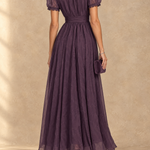Elia Gathered Waist Keyhole Maxi Dress