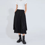 Women's High-waisted Loose Casual Faux Two-piece Pants
