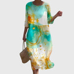 Elena™ | Elegant Floral Print Maxi Dress