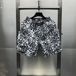 Leopard Print Quick-drying Loose-fitting Five-point Pants