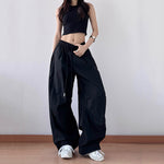 Retro Pleated Straight Wide-leg Pants