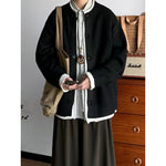Japanese Faux Two-piece Loose Casual Knit Cardigan