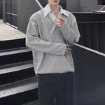 Faux Two-piece V-neck Striped Sweatshirt