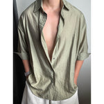 Solid Color Loose Casual Shirt