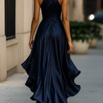 The Spark | Satin Dress with Draped Waist