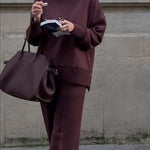 Long Sleeve Sweatshirt Casual Pocket Trousers Two-piece Set