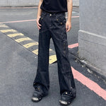 American Retro 3D Deconstructed Flared Trousers