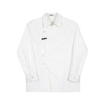 Metal Buckle Irregular Stitching Shoulder Pad Shirt