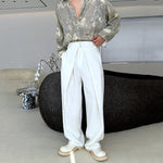 3D Dual Waistbands Loose Wide-leg Trousers