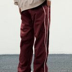 KZZ Men's Letter Patchwork Side Stripe Drawstring Waist Pants