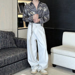 3D Dual Waistbands Loose Wide-leg Trousers