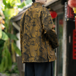 Retro Stand-up Collar Gradient Brocade Coat