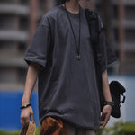 320g Japanese style Solid Color Loose Casual T-shirt