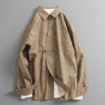 Retro Irregular Placket Casual Shirt