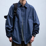 Japanese Retro Textured Long-sleeved Shirt