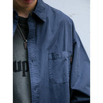Japanese Retro Textured Long-sleeved Shirt