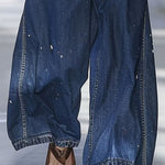 【24-hour shipping out】Casual Loose Graffiti Multi-Pocket Jeans