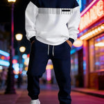 KZZ Simple Versatile Convenient Hoodie Set Clothes Menswear Long Sleeve Suits
