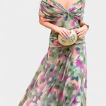 Florendra™ | Floral Print V-Neck Maxi Dress