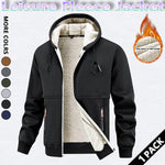 KZZ Men's winter hooded jacket, multi-pocket casual lapel men's top