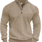 KZZ Men's Solid Zip Up Drop Shoulder Sweatshirt