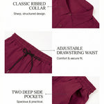 KZZ Men's Two-piece Suit Shirt and Elastic Waist Pants Set