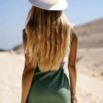 Fashion Vintage Green Denim Sleeveless Shirt Style Spring/Summer Mini Dress