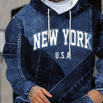 KZZ Men's Fall Winter Hooded Sweatshirt & Pants Set