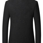 KZZ Men's Solid Color Overcoat, Elegant, Casual, Comfortable Long-Sleeved Button-Down Jacket