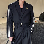 Spring Cropped Blazer Wide Leg Pants Two-Piece Suit