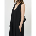 Women's Deep V Neck Asymmetric Curved Balloon Dress