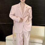 French Rose-ribbon Suit Jacket Straight-leg Casual Trousers Two-piece Set