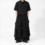 Japanese Loose Draped Casual Short Sleeve Shirt
