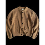 Heavyweight Cotton Crewneck Button Up Knitted Cardigan