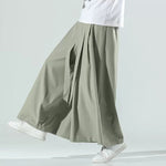 Retro Ice Silk Wide-Leg Skirt Pants
