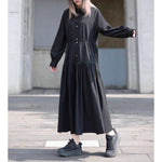 Black Loose Long-sleeved Dress